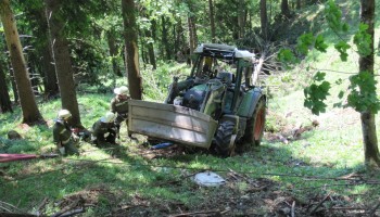 Traktorbergung nach tödlichem Unfall Traktorbergung nach tödlichem Unfall